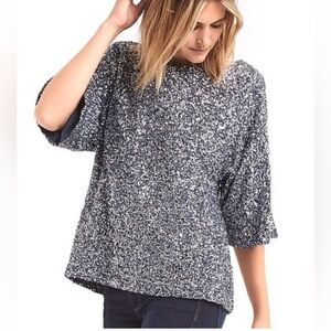 Women's blackish gray sequence sparkle top. So fun eye catching even comfy!